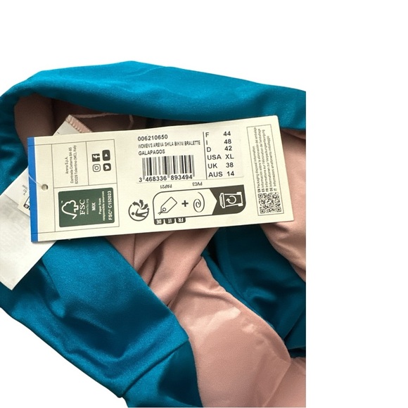 Arena Shila Bikini Bralette Size XL In Galapagos Beach Swim Removable Cups NWT - Picture 5 of 8